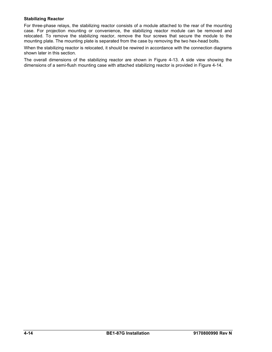 Stabilizing reactor, Stabilizing reactor -14 | Basler Electric BE1-87G User Manual | Page 44 / 68