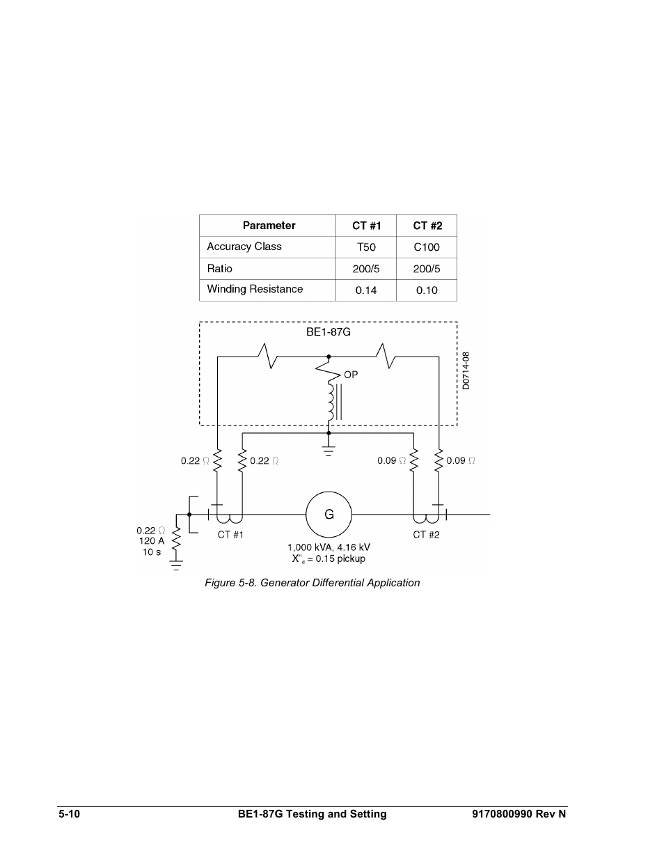 Figure 5-8. generator differential application -10, N figure 5-8 | Basler Electric BE1-87G User Manual | Page 66 / 68