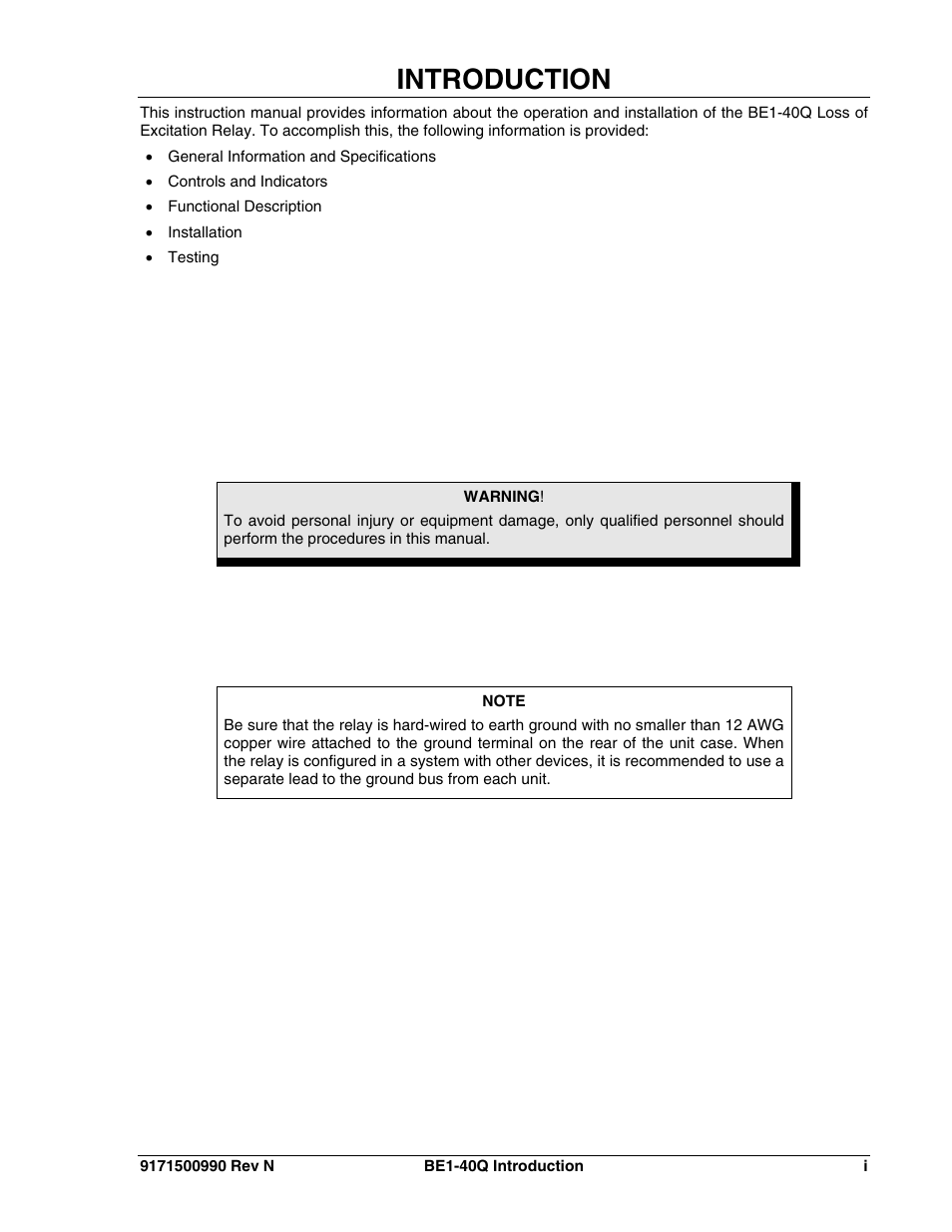 Introduction | Basler Electric BE1-40Q User Manual | Page 3 / 48