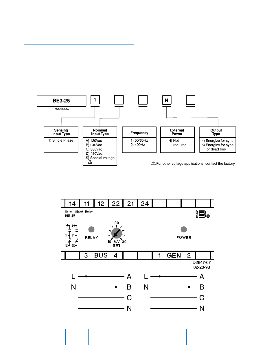 Instructions | Basler Electric BE3-25 User Manual | Page 2 / 2