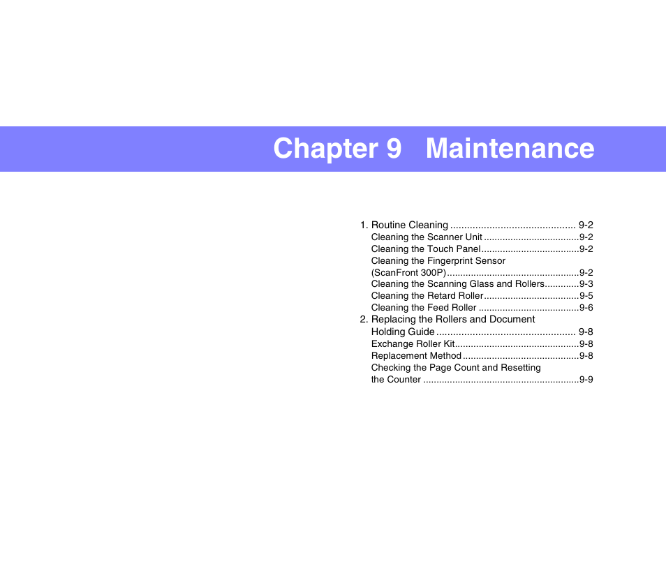 Chapter 9 maintenance | Canon SCANFRONT 300P User Manual | Page 162 / 193