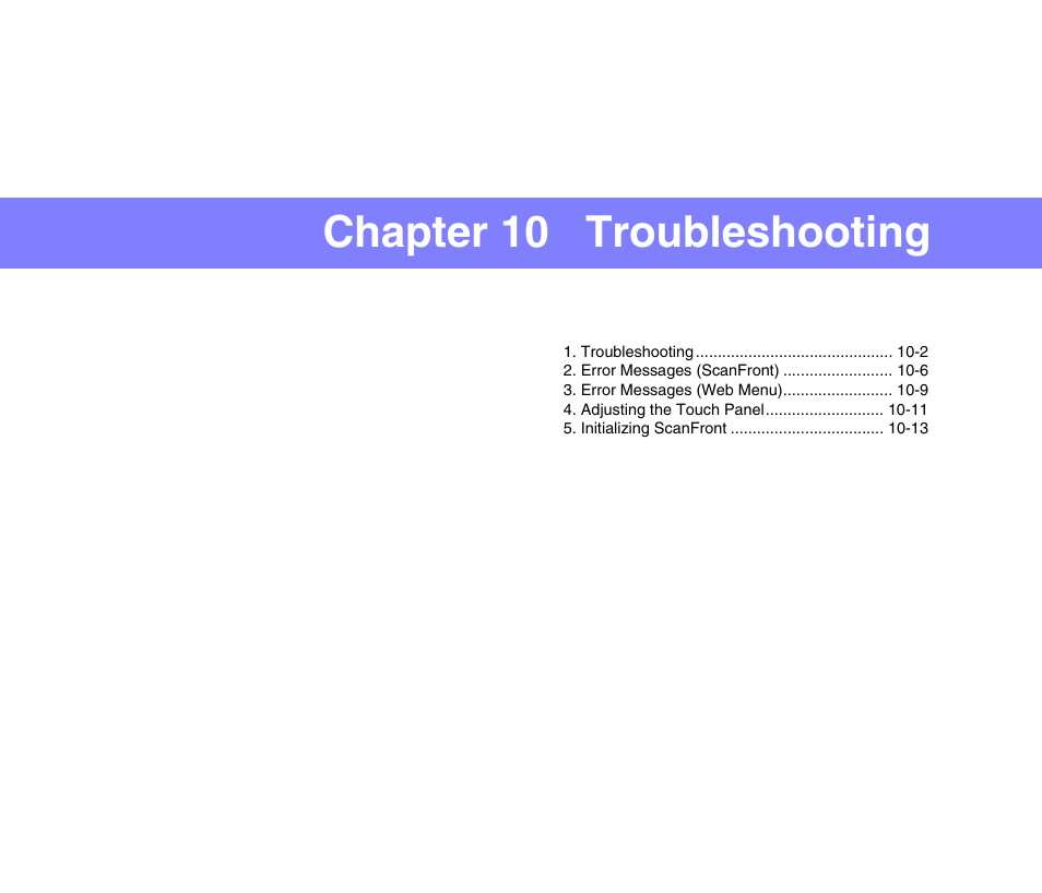 Chapter 10 troubleshooting | Canon SCANFRONT 300P User Manual | Page 172 / 193