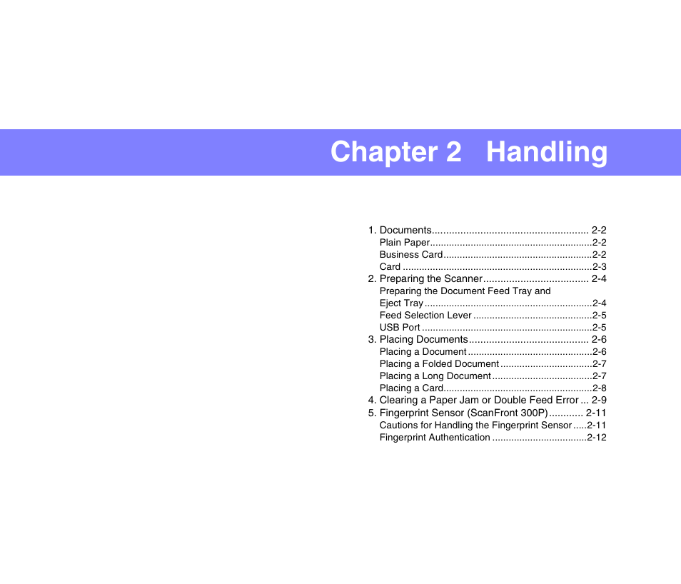 Chapter 2 handling | Canon SCANFRONT 300P User Manual | Page 23 / 193