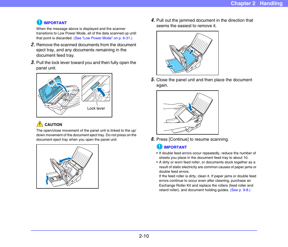 See p. 2-10.), Chapter 2 handling | Canon SCANFRONT 300P User Manual | Page 32 / 193