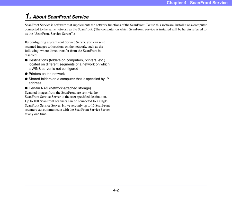 About scanfront service, About scanfront service -2 | Canon SCANFRONT 300P User Manual | Page 48 / 193