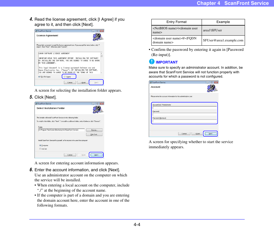 Chapter 4 scanfront service | Canon SCANFRONT 300P User Manual | Page 50 / 193