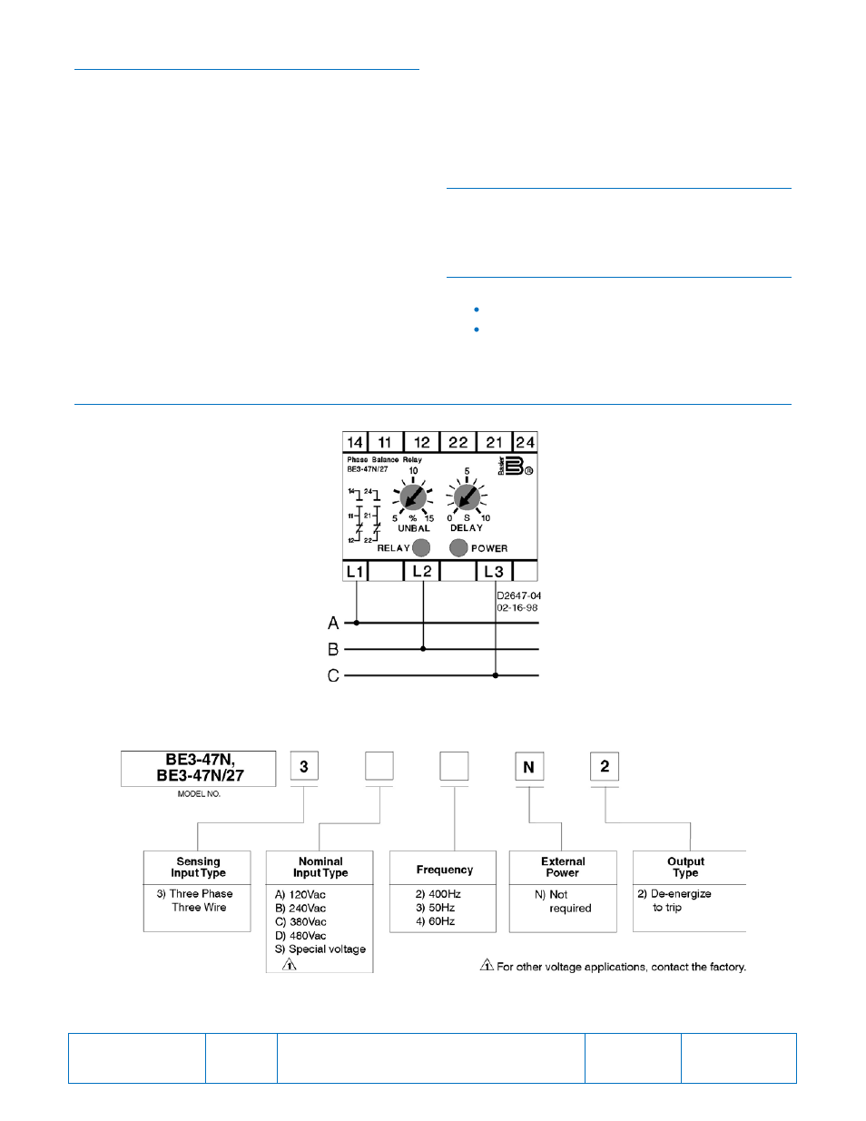 Instructions | Basler Electric BE3-47N User Manual | Page 2 / 2
