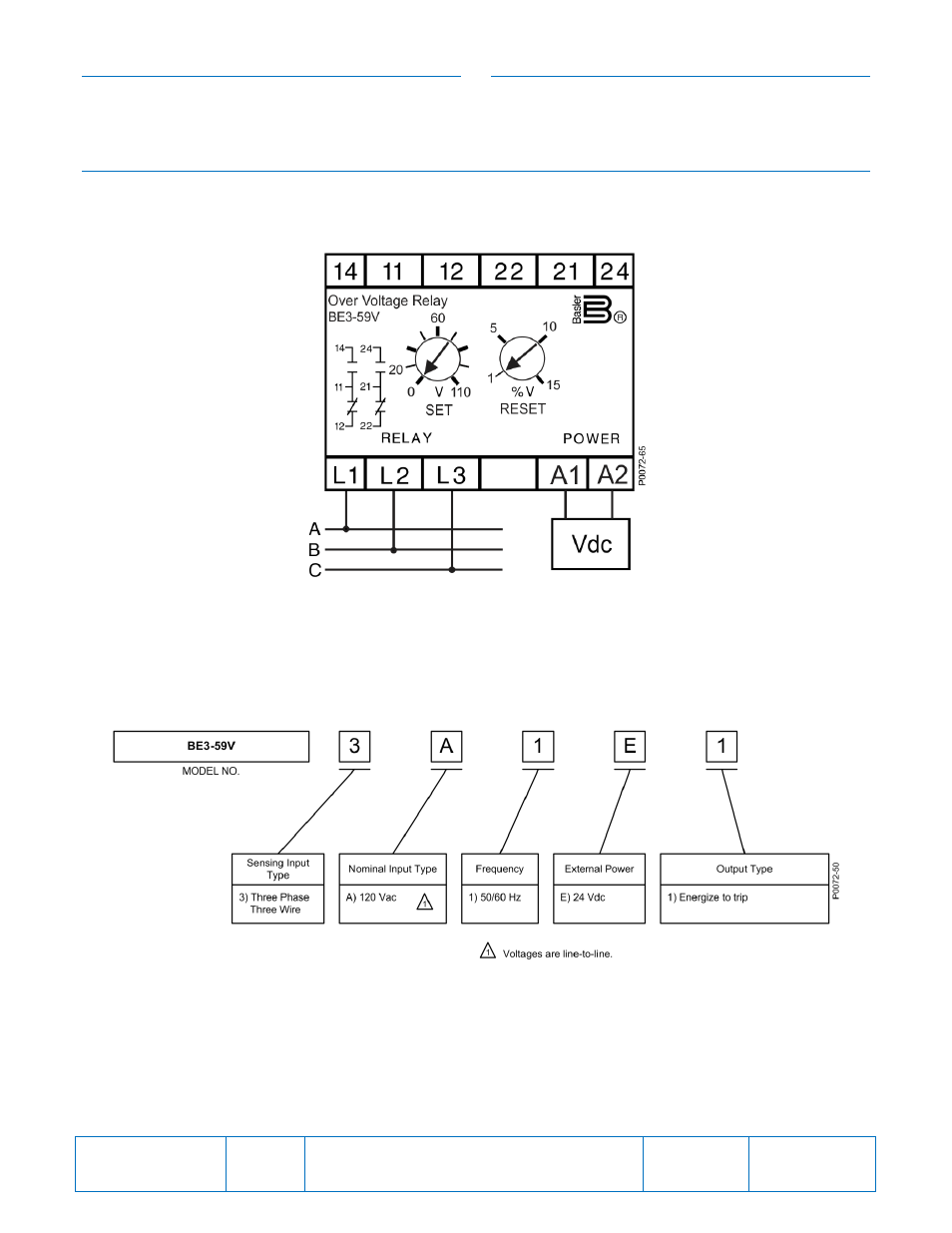 Instructions | Basler Electric BE3-59V User Manual | Page 2 / 2