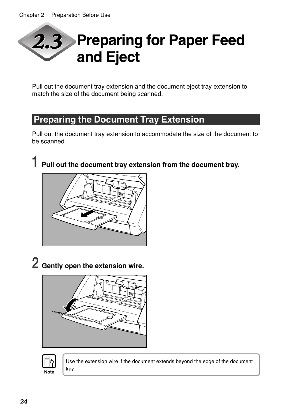 Preparing for paper feed and eject | Canon DR-6080 User Manual | Page 27 / 108