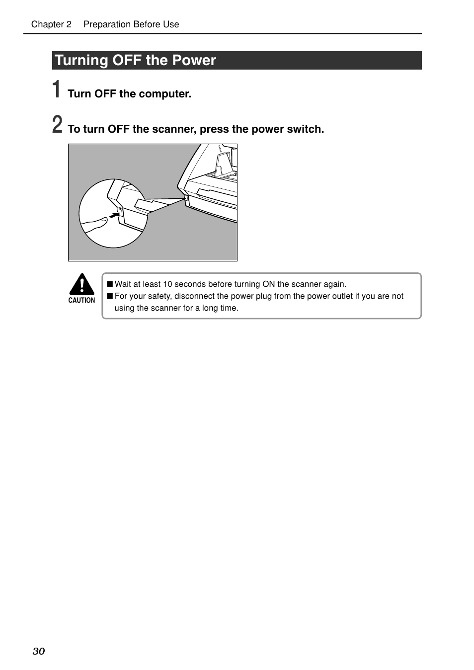 Turning off the power | Canon DR-6080 User Manual | Page 33 / 108