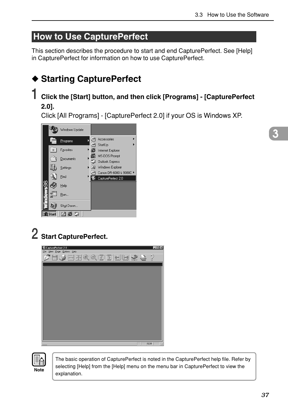 How to use captureperfect, Starting captureperfect | Canon DR-6080 User Manual | Page 40 / 108