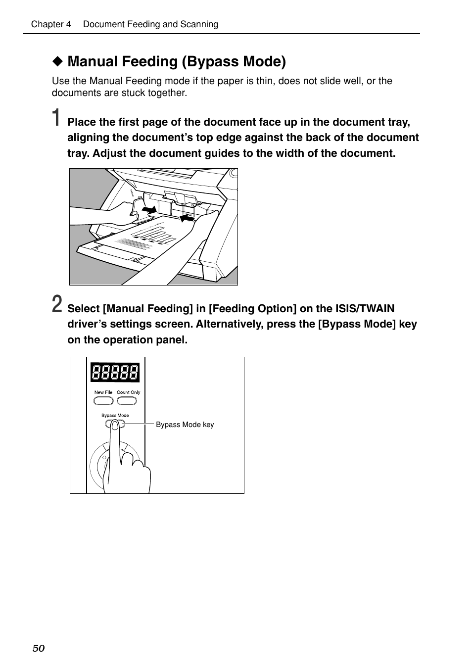 Manual feeding (bypass mode) | Canon DR-6080 User Manual | Page 53 / 108