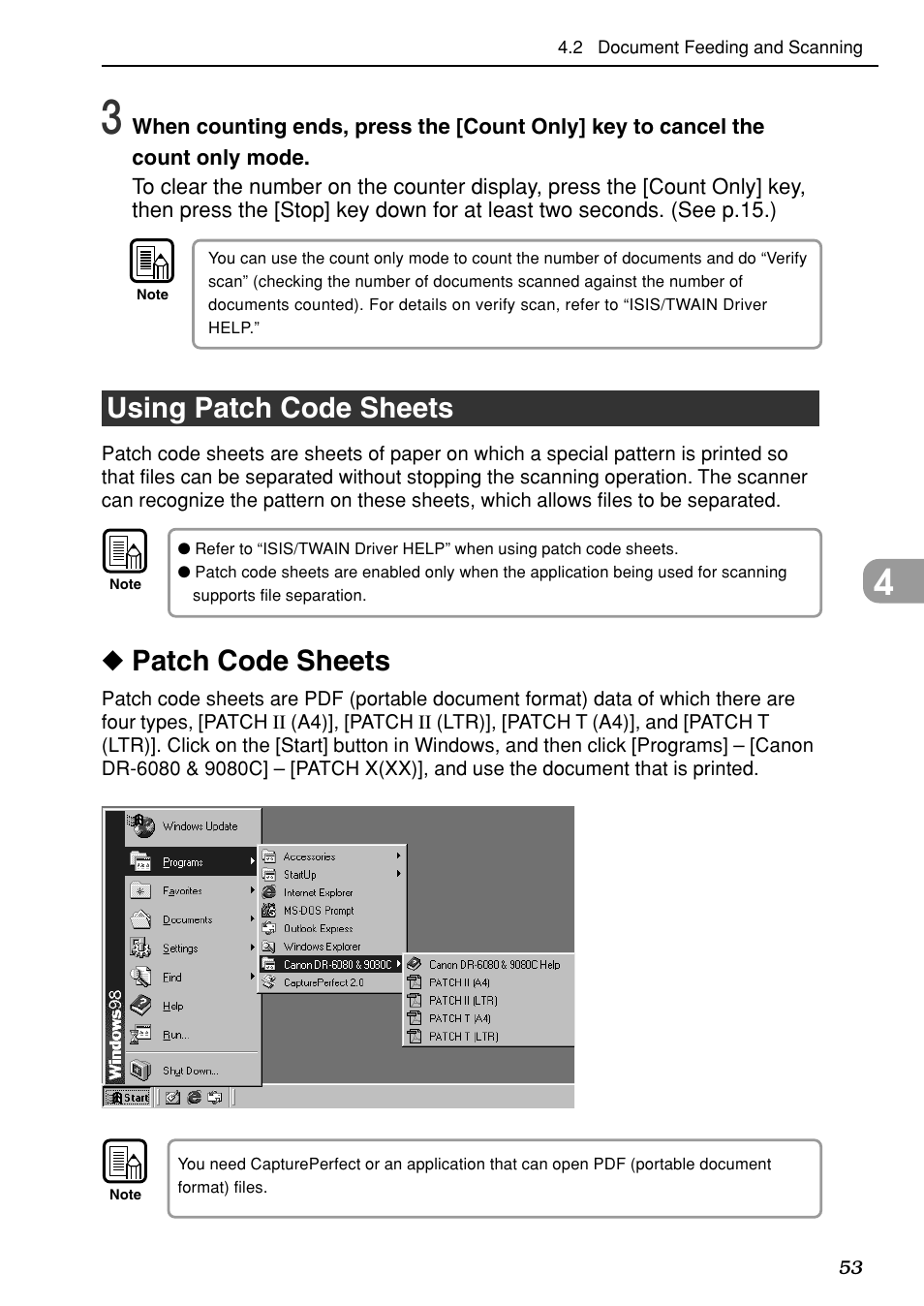 Using patch code sheets, Patch code sheets | Canon DR-6080 User Manual | Page 56 / 108