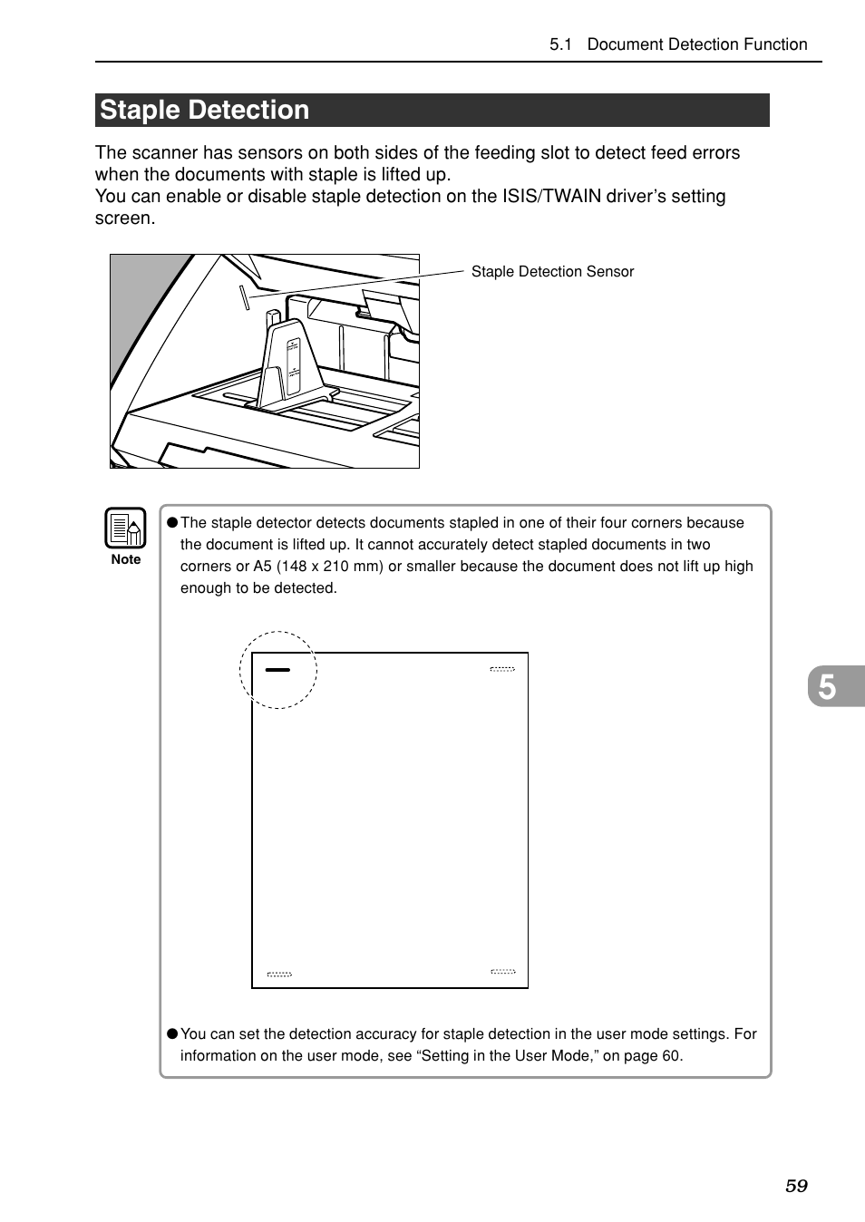 Staple detection | Canon DR-6080 User Manual | Page 62 / 108