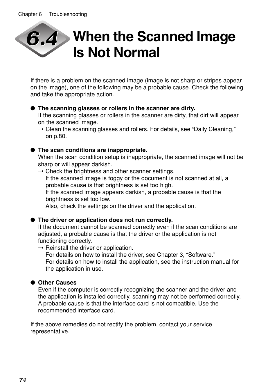 When the scanned image is not normal | Canon DR-6080 User Manual | Page 77 / 108