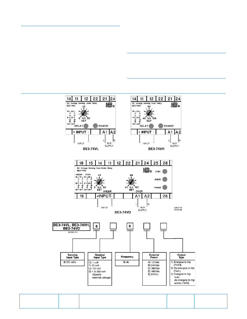 Instructions | Basler Electric BE3-74VL User Manual | Page 2 / 2