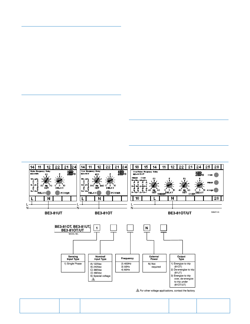 Instructions | Basler Electric BE3-81OT User Manual | Page 2 / 2