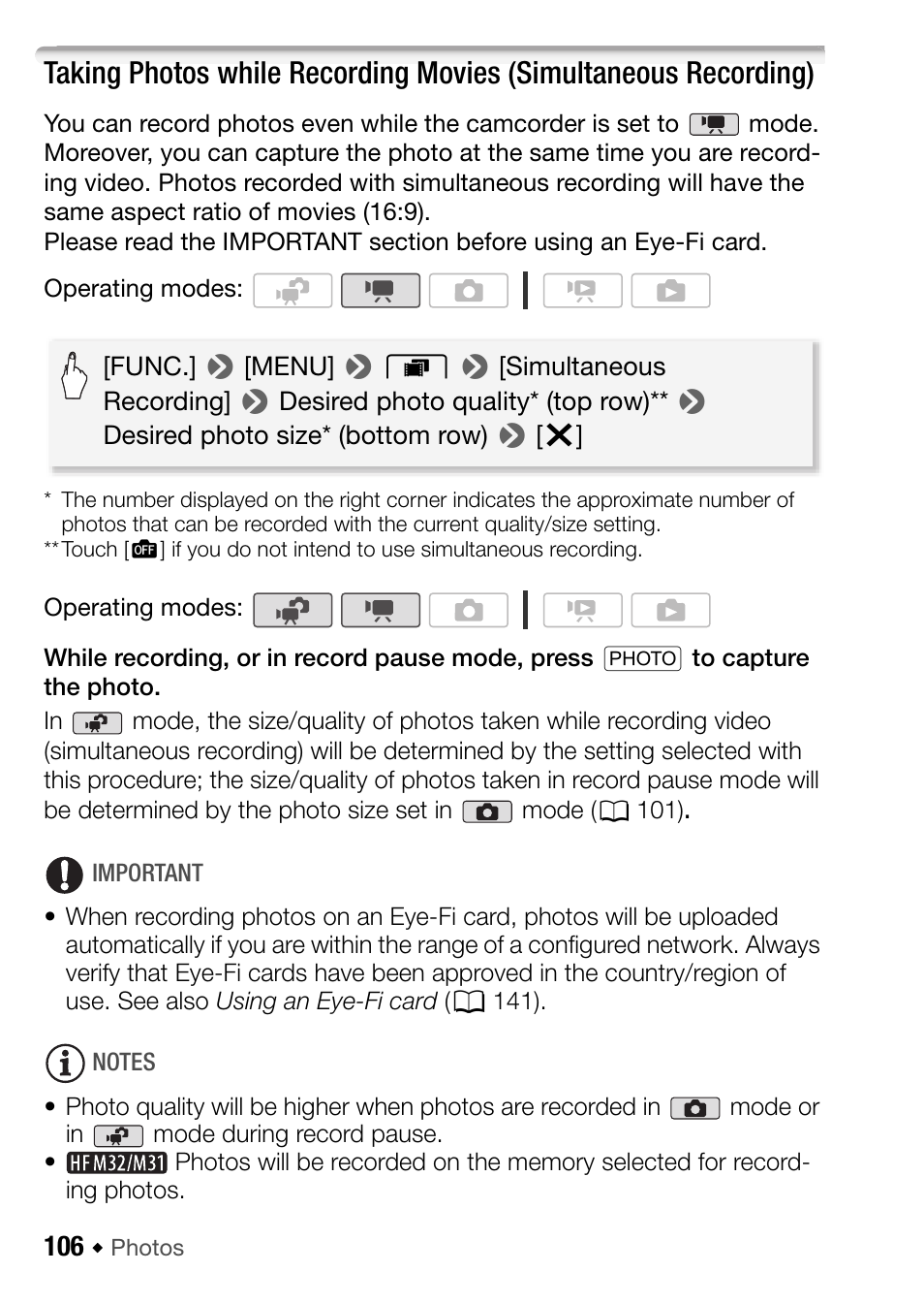 Canon HF M31 User Manual | Page 106 / 201