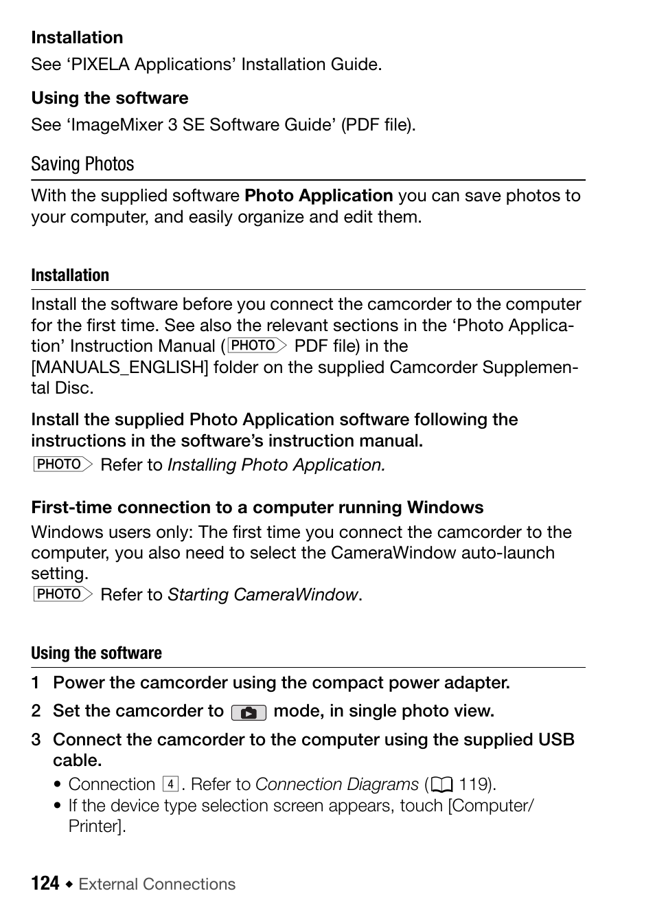 Saving photos | Canon HF M31 User Manual | Page 124 / 201