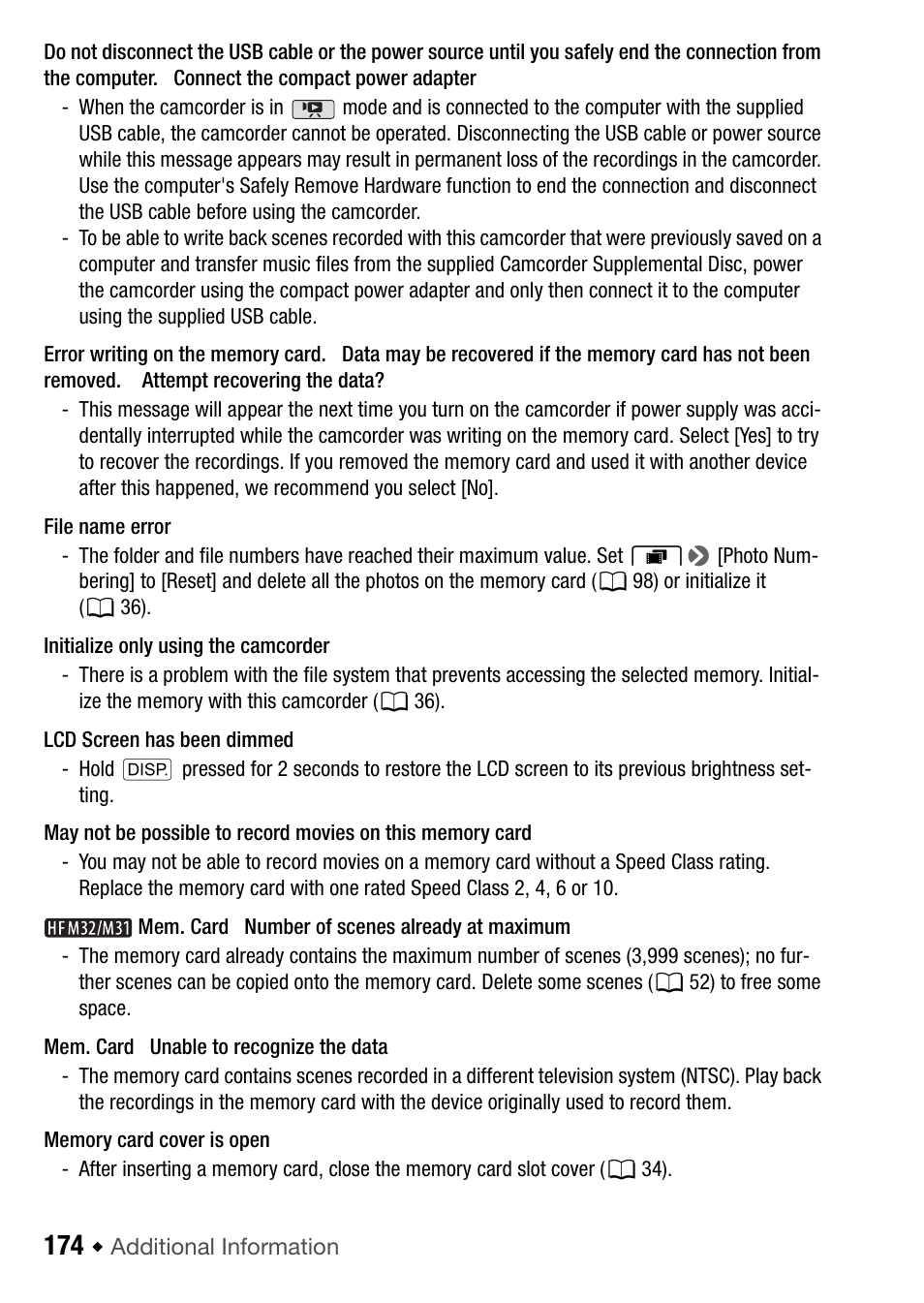 Canon HF M31 User Manual | Page 174 / 201