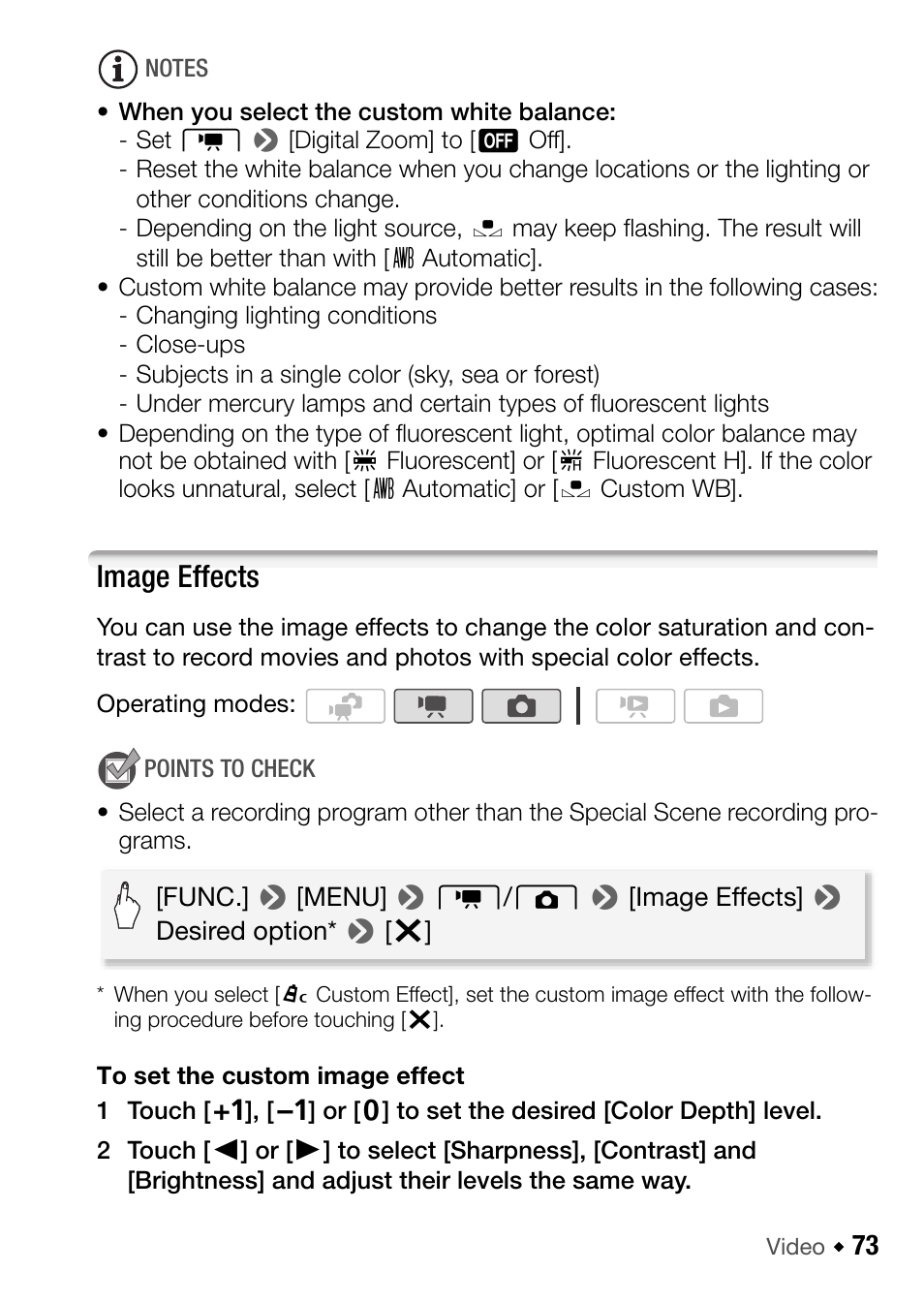 Image effects | Canon HF M31 User Manual | Page 73 / 201