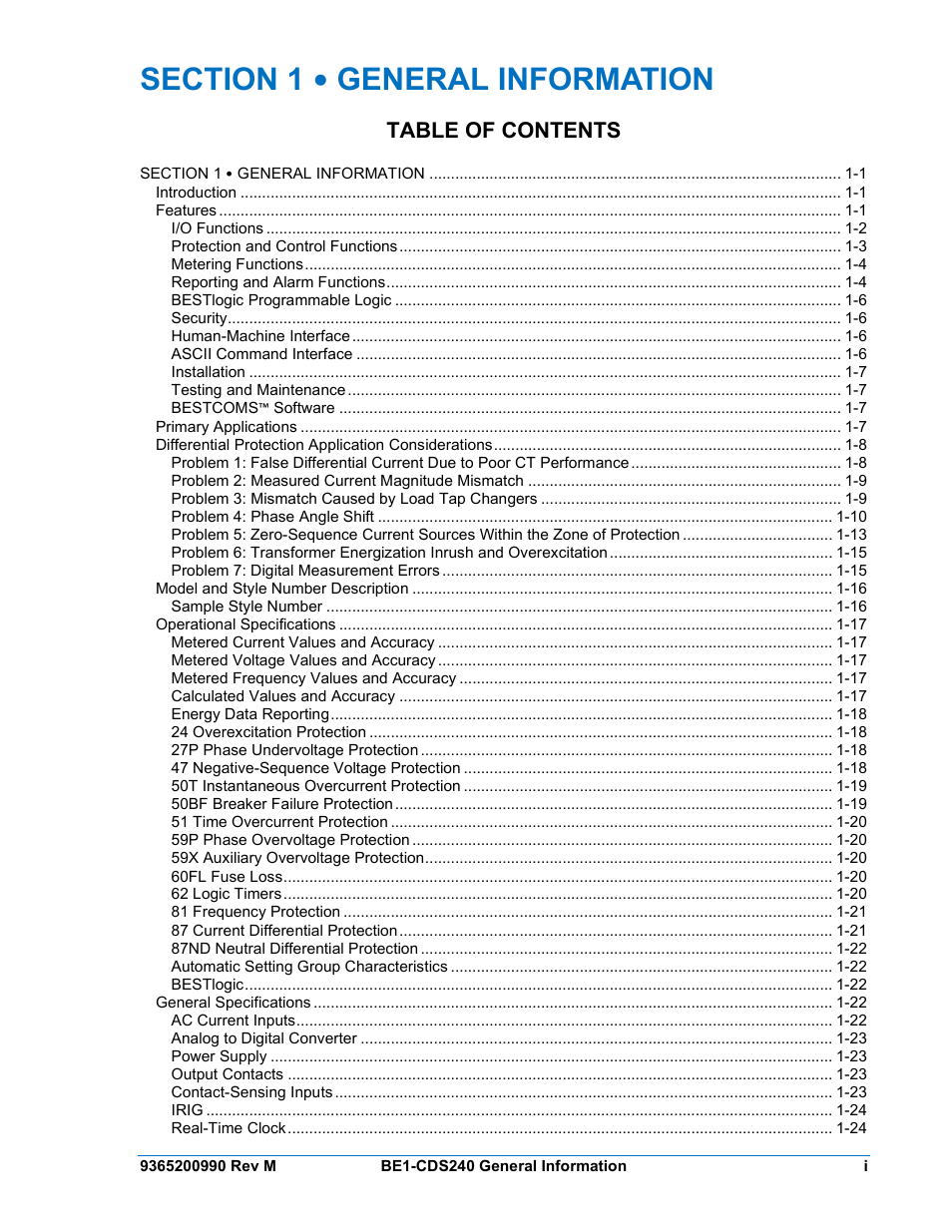 Basler Electric BE1-CDS240 General Information User Manual | 28 pages