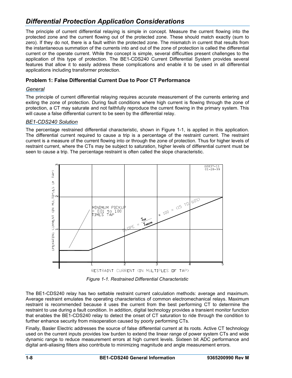 Differential protection application considerations, General, Be1-cds240 solution | Basler Electric BE1-CDS240 General Information User Manual | Page 10 / 28