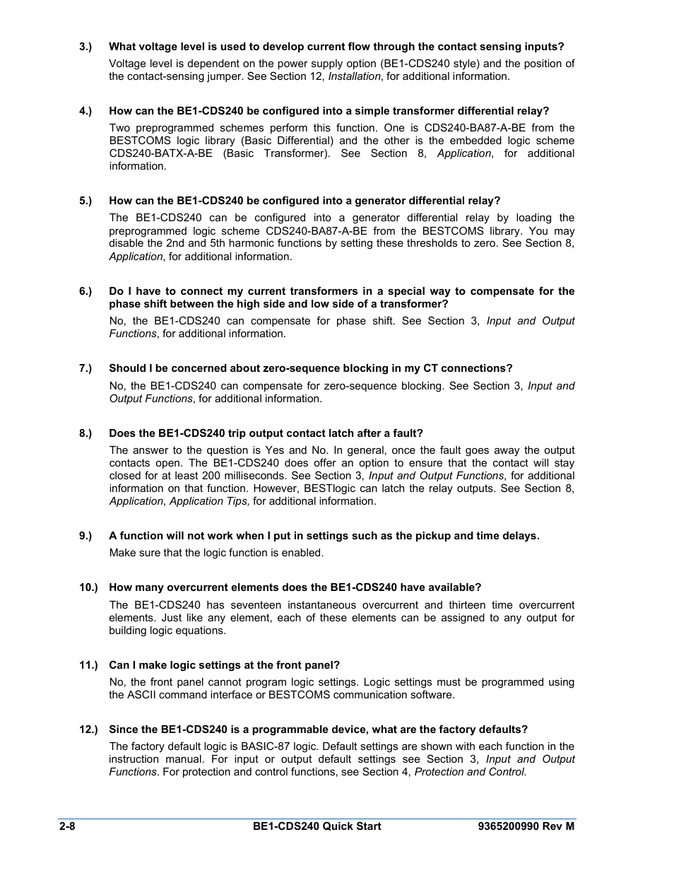 Basler Electric BE1-CDS240 Quick Start User Manual | Page 10 / 12