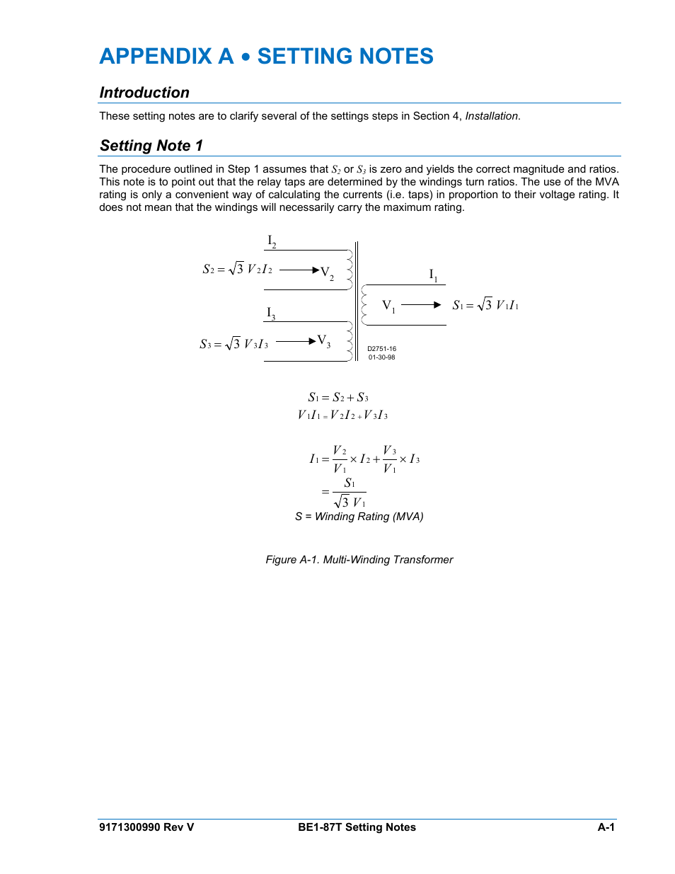 Introduction, Setting note 1 | Basler Electric BE1-87T User Manual | Page 129 / 140