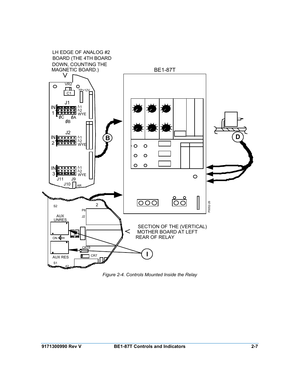 Figure 2-4. controls mounted inside the relay, Be1-87t | Basler Electric BE1-87T User Manual | Page 31 / 140