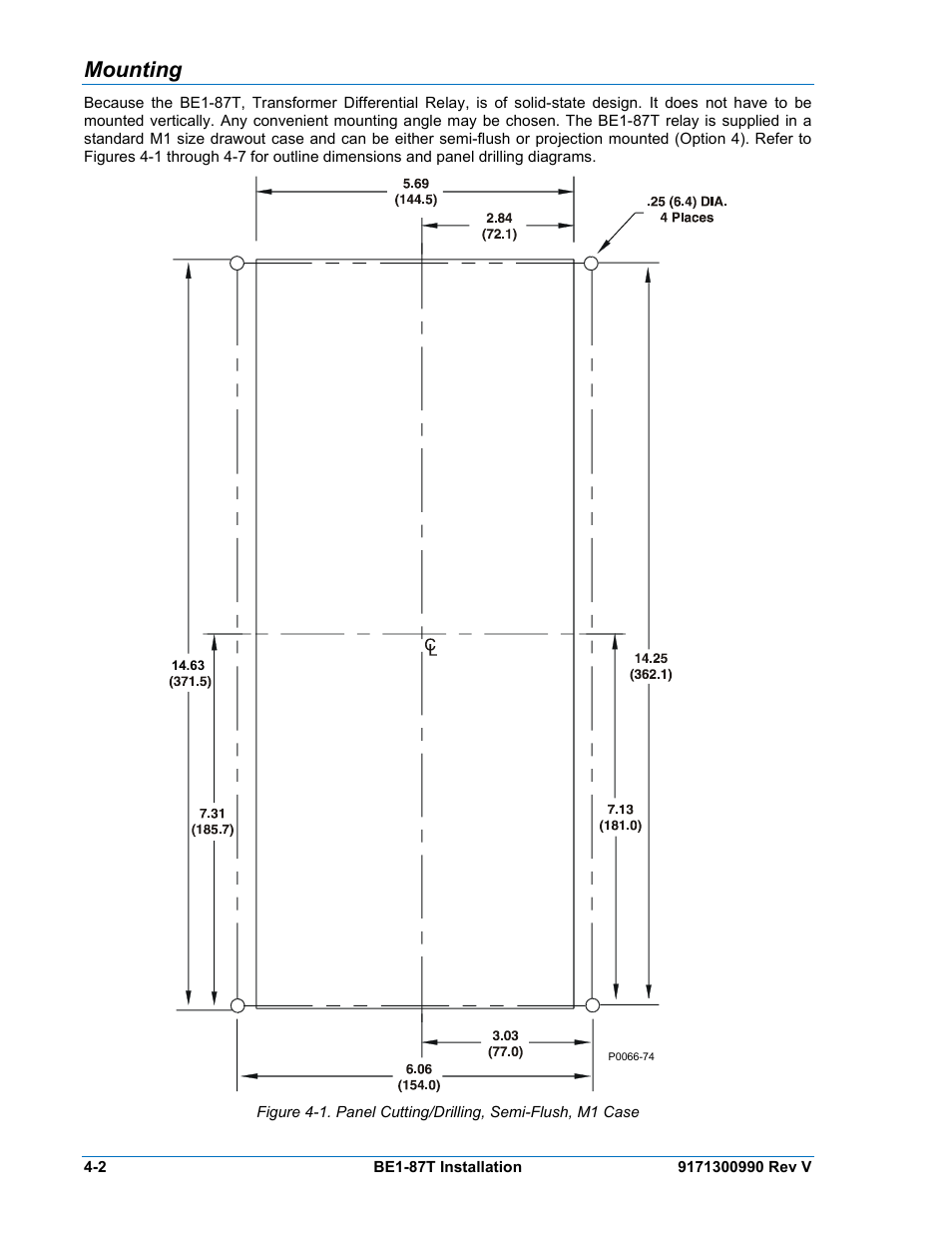 Mounting, Mounting -2 | Basler Electric BE1-87T User Manual | Page 44 / 140