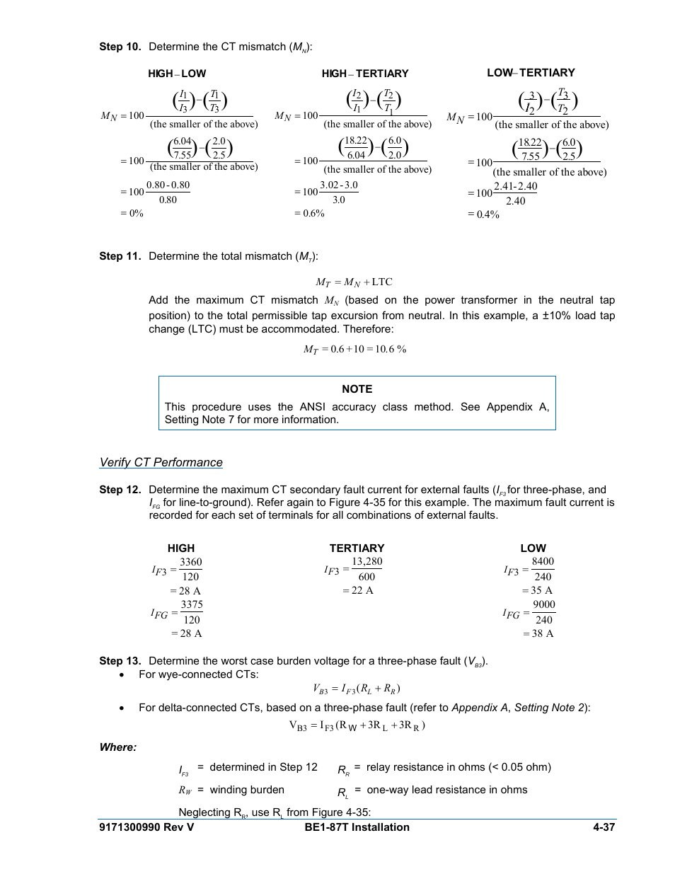 Verify ct performance | Basler Electric BE1-87T User Manual | Page 79 / 140