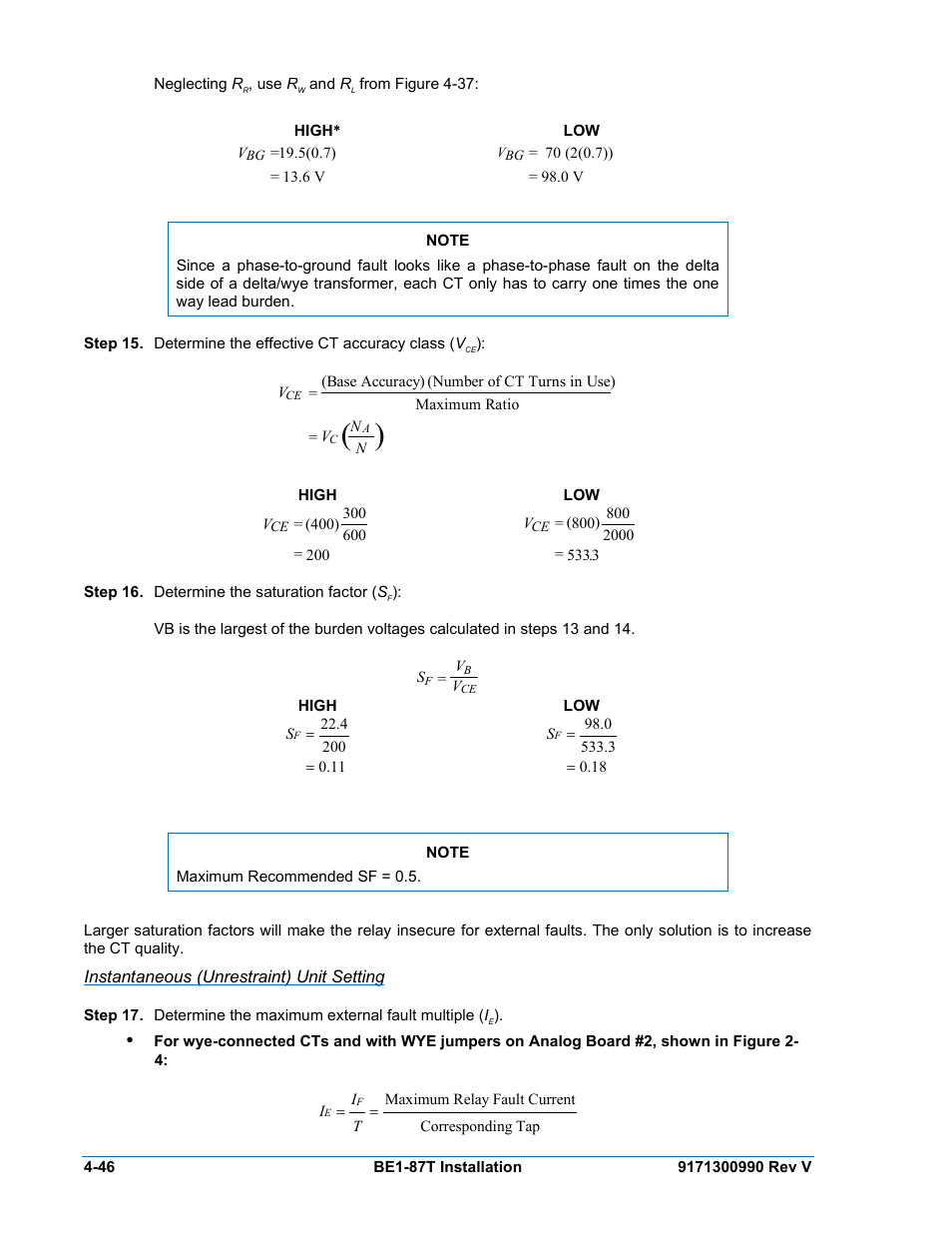 Instantaneous (unrestraint) unit setting | Basler Electric BE1-87T User Manual | Page 88 / 140