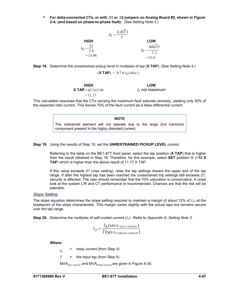 Slope setting | Basler Electric BE1-87T User Manual | Page 89 / 140