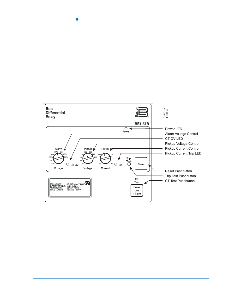 Front panel controls and indicators, Section 3, Human-machine interface -1 | Front panel controls and indicators -1 | Basler Electric BE1-87B User Manual | Page 39 / 78