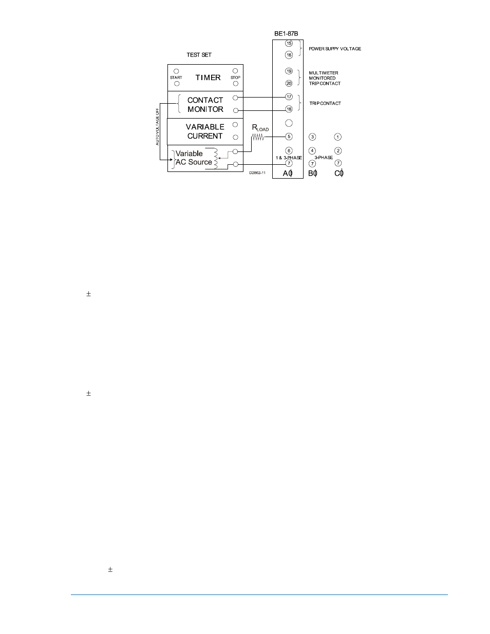 Pickup current test, Pickup current test -5, Figure 5-4. pickup voltage test setup -5 | Basler Electric BE1-87B User Manual | Page 73 / 78