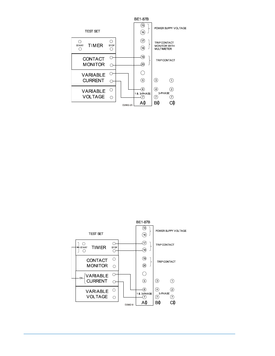 Trip led, loss of power test, Trip time test, Trip led, loss of power test -6 | Trip time test -6 | Basler Electric BE1-87B User Manual | Page 74 / 78