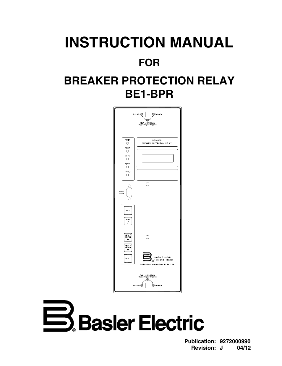 Basler Electric BE1-BPR User Manual | 182 pages