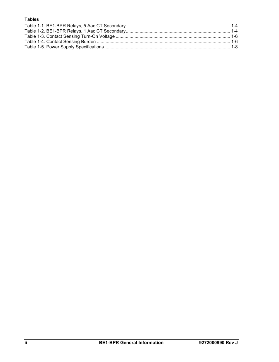Basler Electric BE1-BPR User Manual | Page 12 / 182
