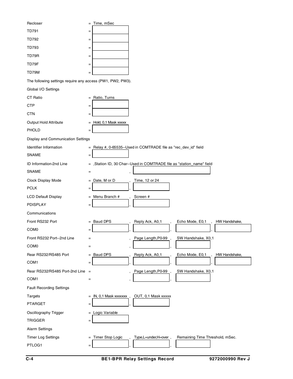 Basler Electric BE1-BPR User Manual | Page 178 / 182