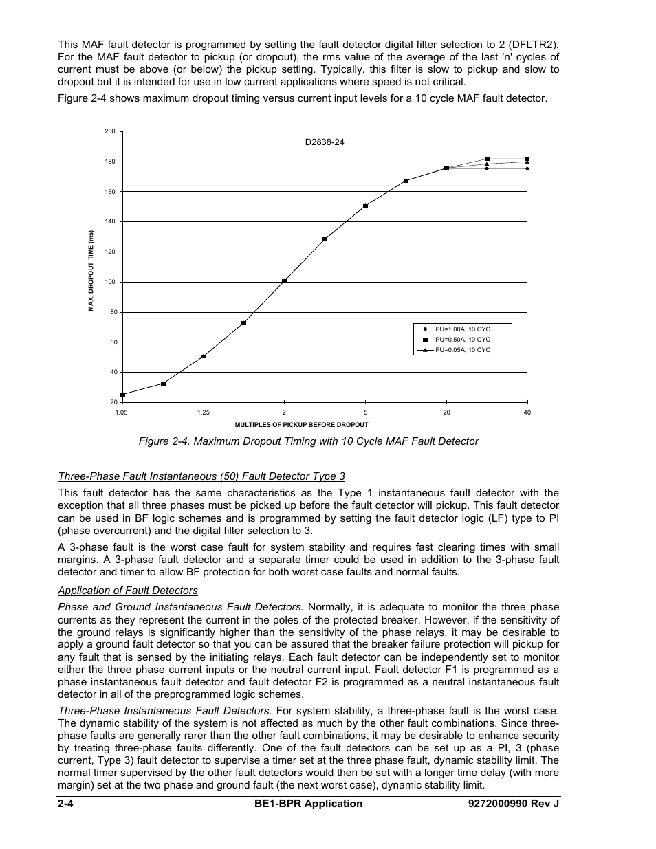 Application of fault detectors | Basler Electric BE1-BPR User Manual | Page 28 / 182