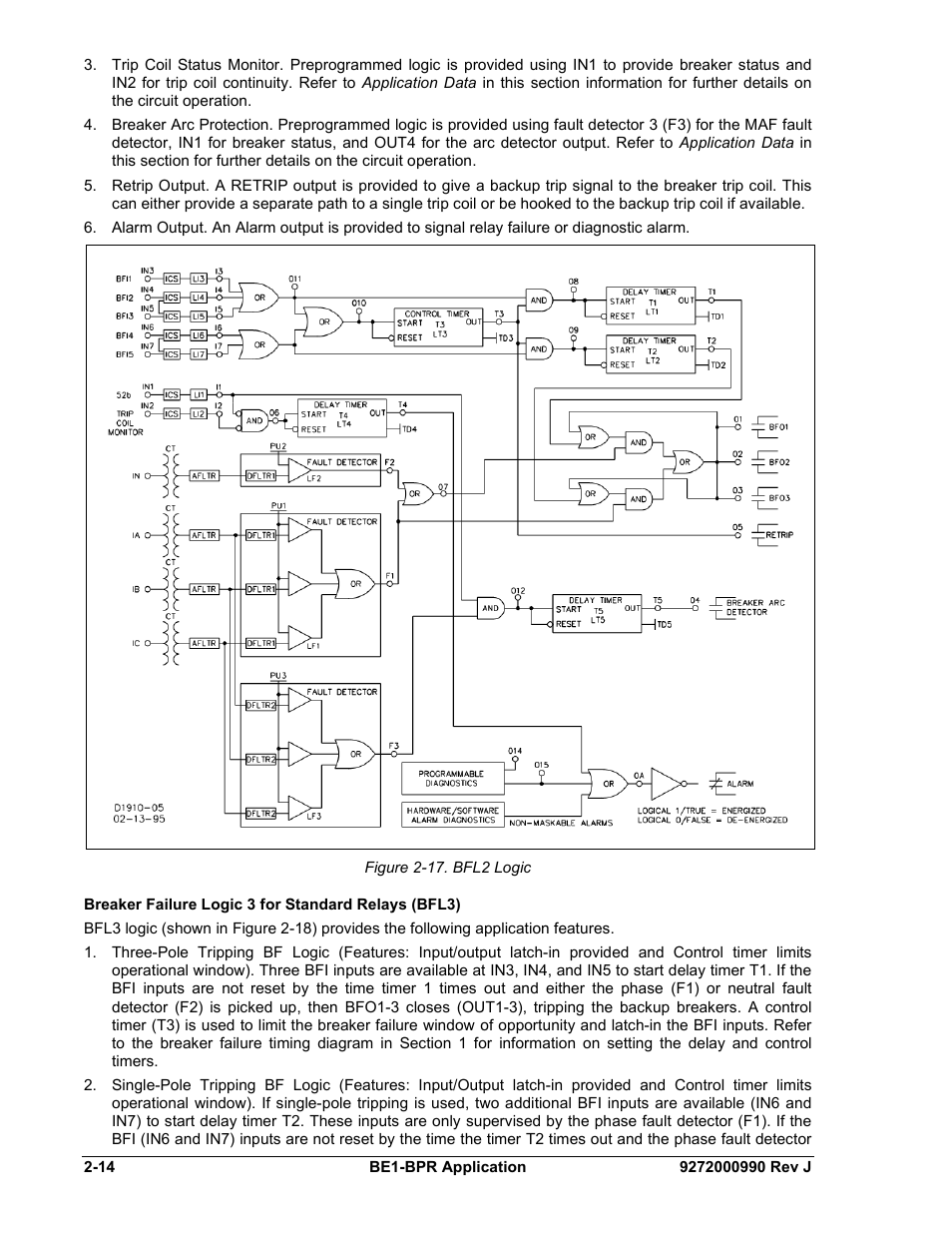 Breaker failure logic 3 for standard relays (bfl3) | Basler Electric BE1-BPR User Manual | Page 38 / 182