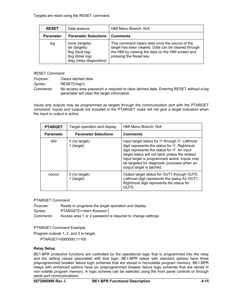 Relay setup, Relay setup -15 | Basler Electric BE1-BPR User Manual | Page 67 / 182