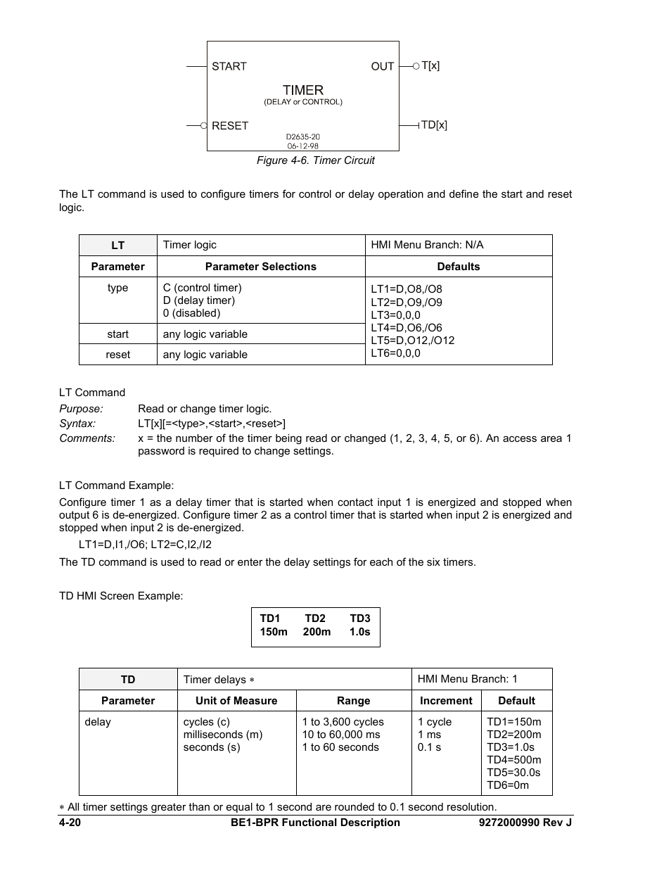 Figure 4-6. timer circuit | Basler Electric BE1-BPR User Manual | Page 72 / 182