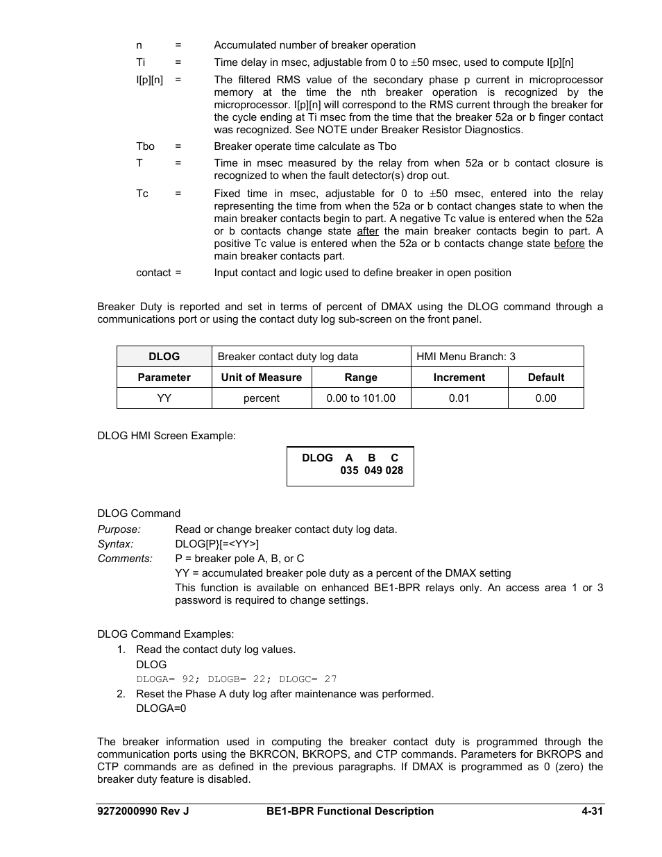 Basler Electric BE1-BPR User Manual | Page 83 / 182