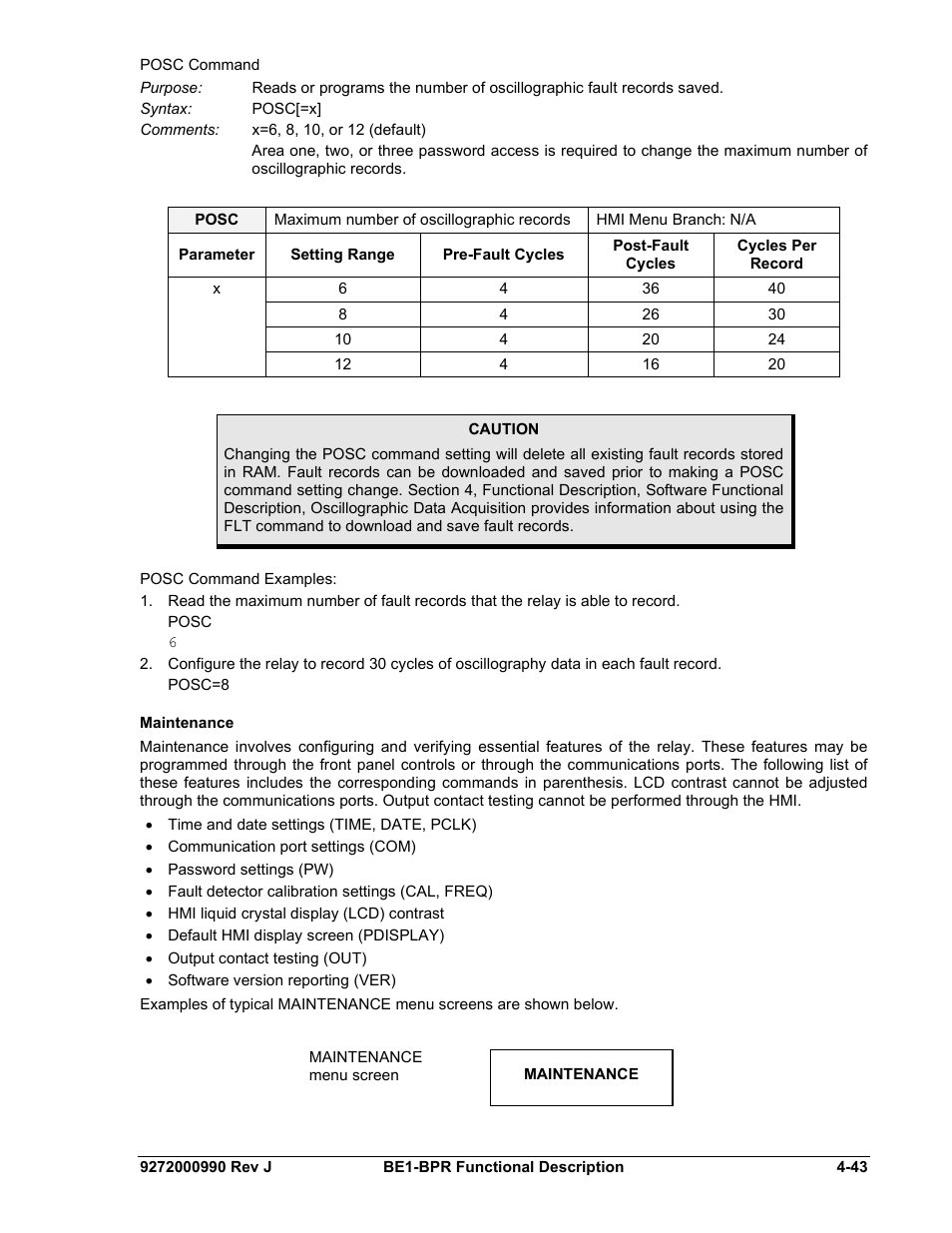 Maintenance, Maintenance -43 | Basler Electric BE1-BPR User Manual | Page 95 / 182