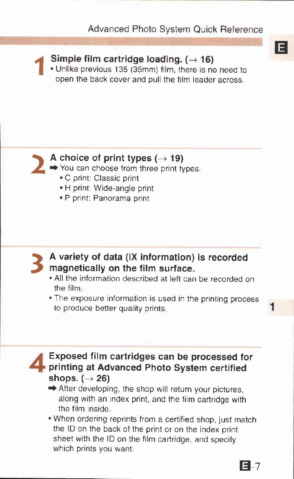 Simple film cartridge loading. 16), A choice of print types 19) | Canon IXUS Z65 User Manual | Page 7 / 54