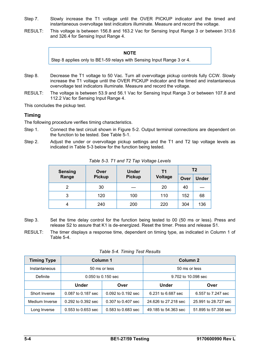 Timing | Basler Electric BE1-27 User Manual | Page 46 / 50