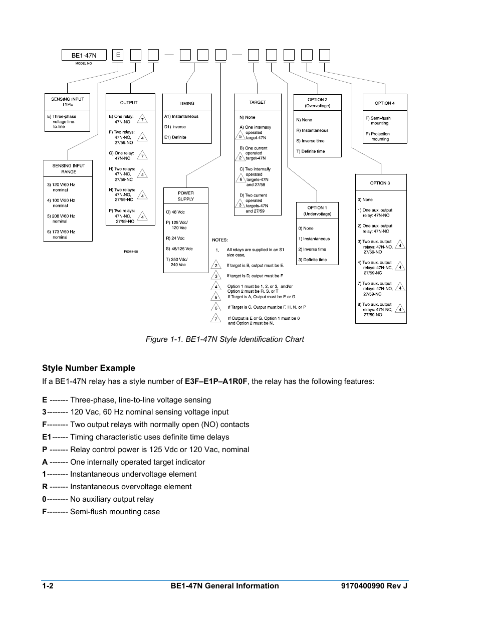 Style number example | Basler Electric BE1-47N User Manual | Page 10 / 42