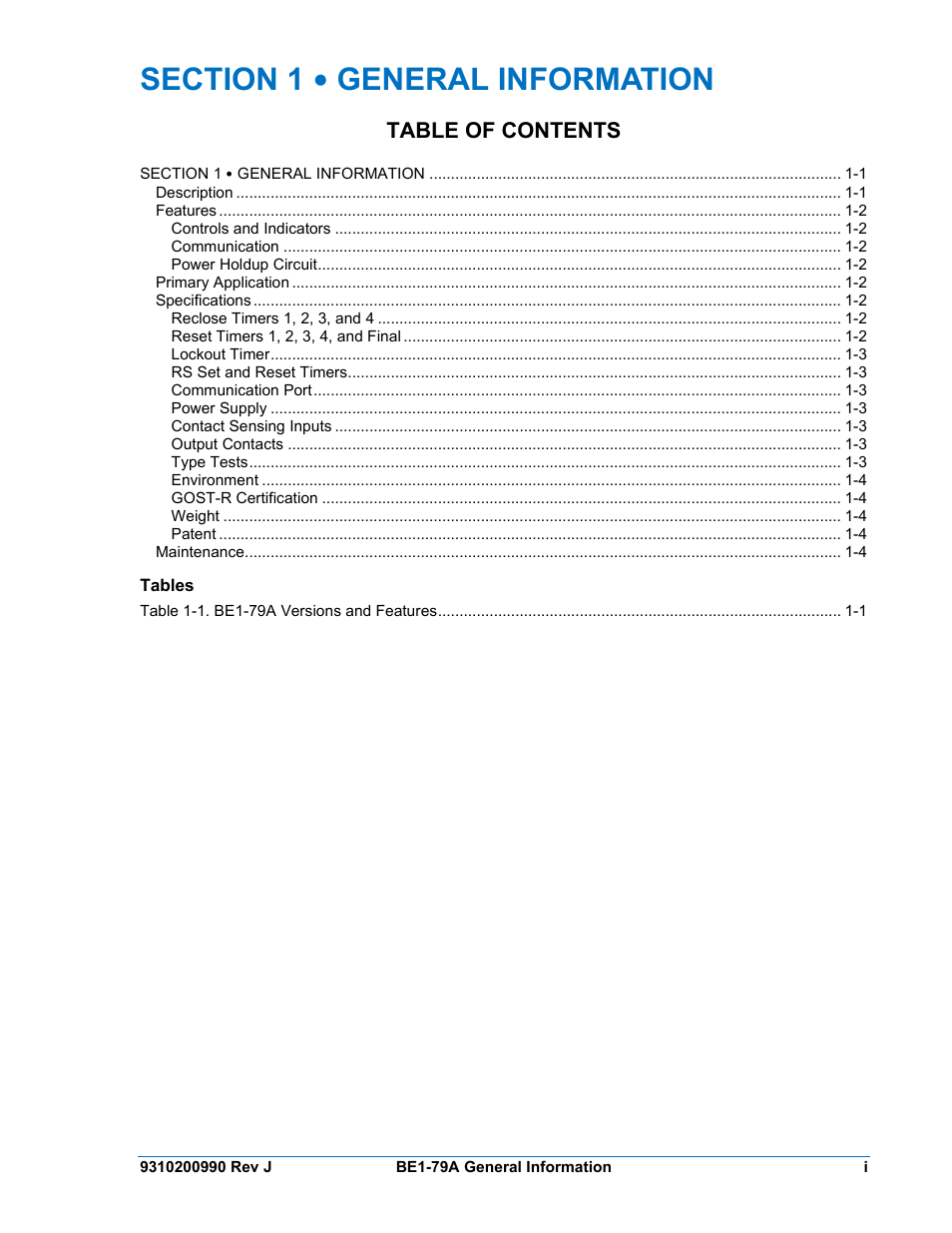 Basler Electric BE1-79A User Manual | Page 9 / 72